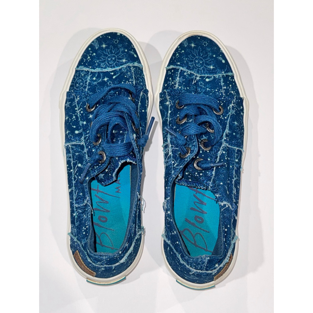Blowfish Blue Celestial Astrology Sun Moon Slip On Sneakers - Picture 5 of 7